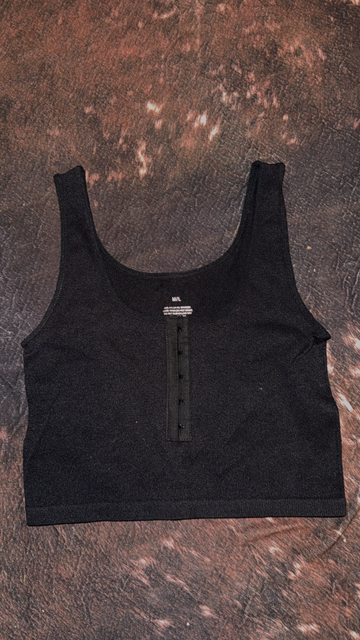 Black Stretchy Cropped Tank