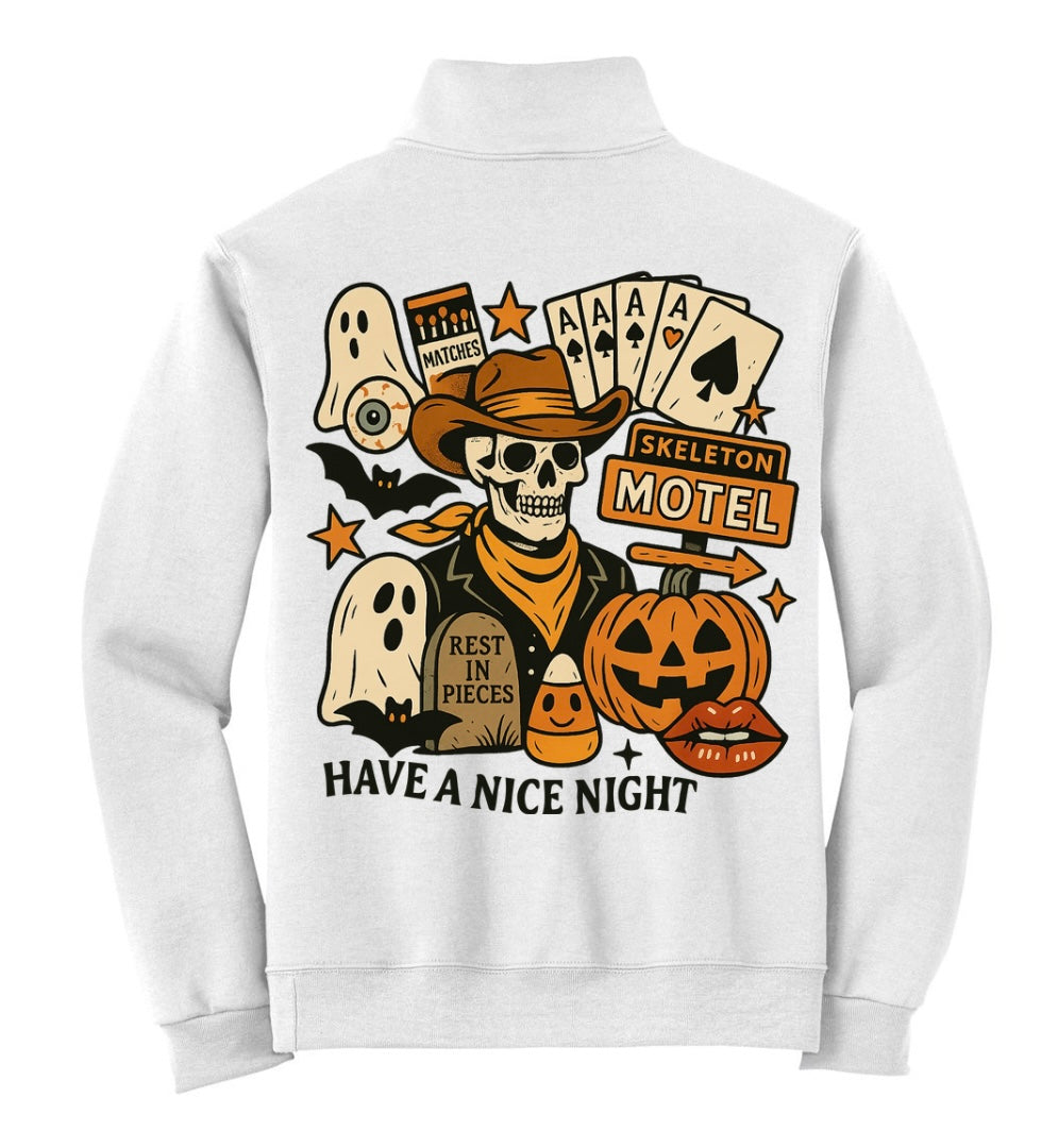 Spooky Collage Quarter Zip