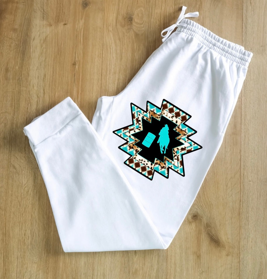 Aztec, Teal Barrel Racing Sweatpants