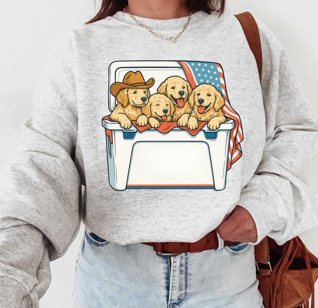 Puppies in cooler