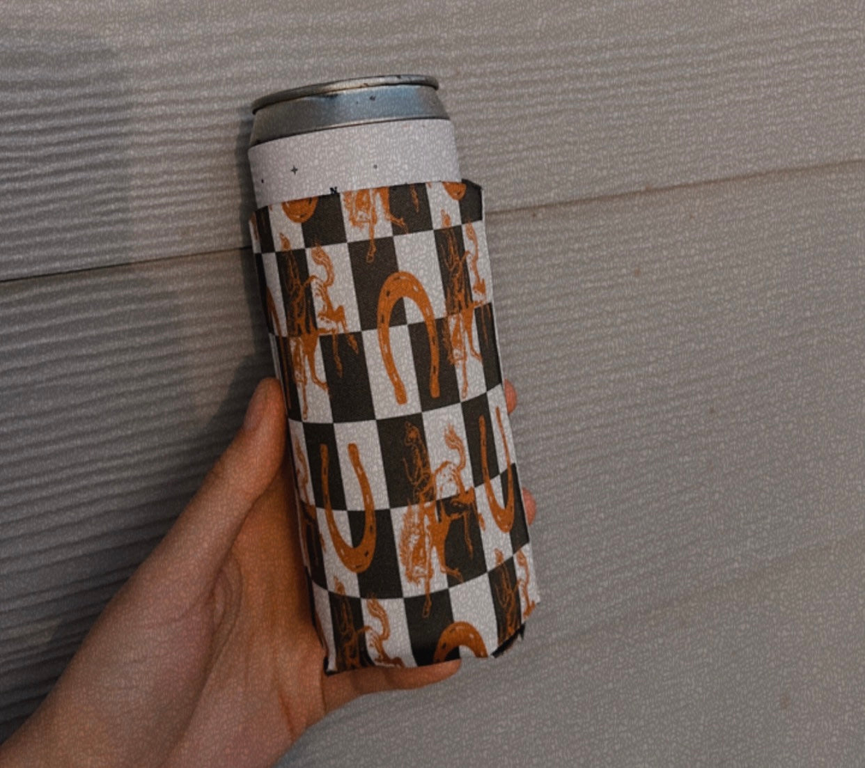 Checkered Rodeo Koozie