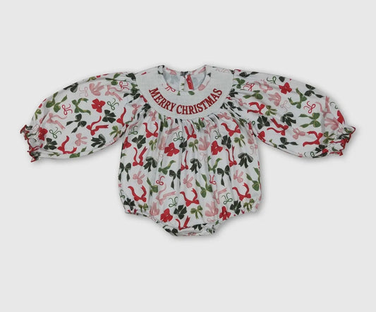Merry Christmas Smocked Romper