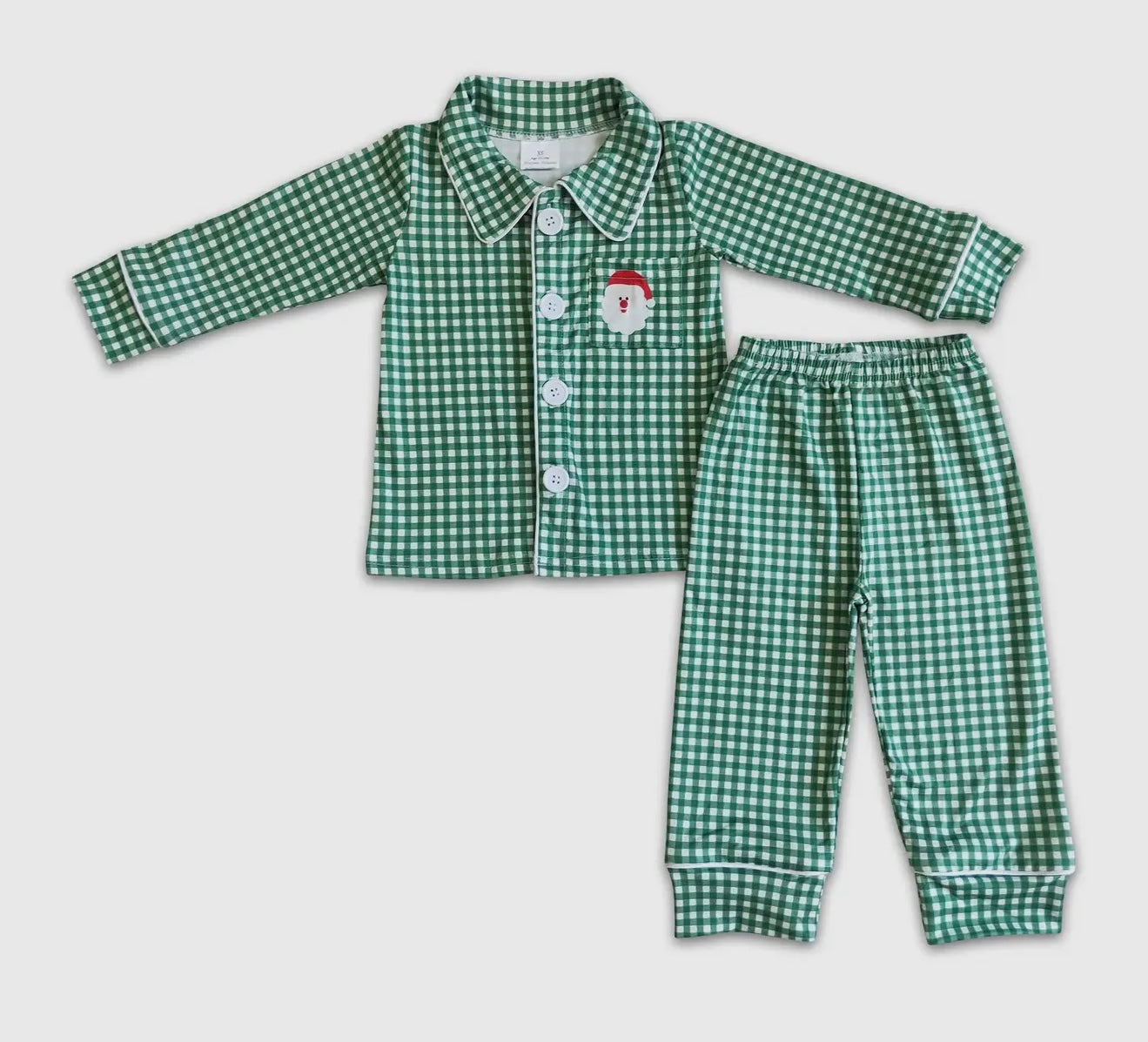 Green Santa Kids Pajamas