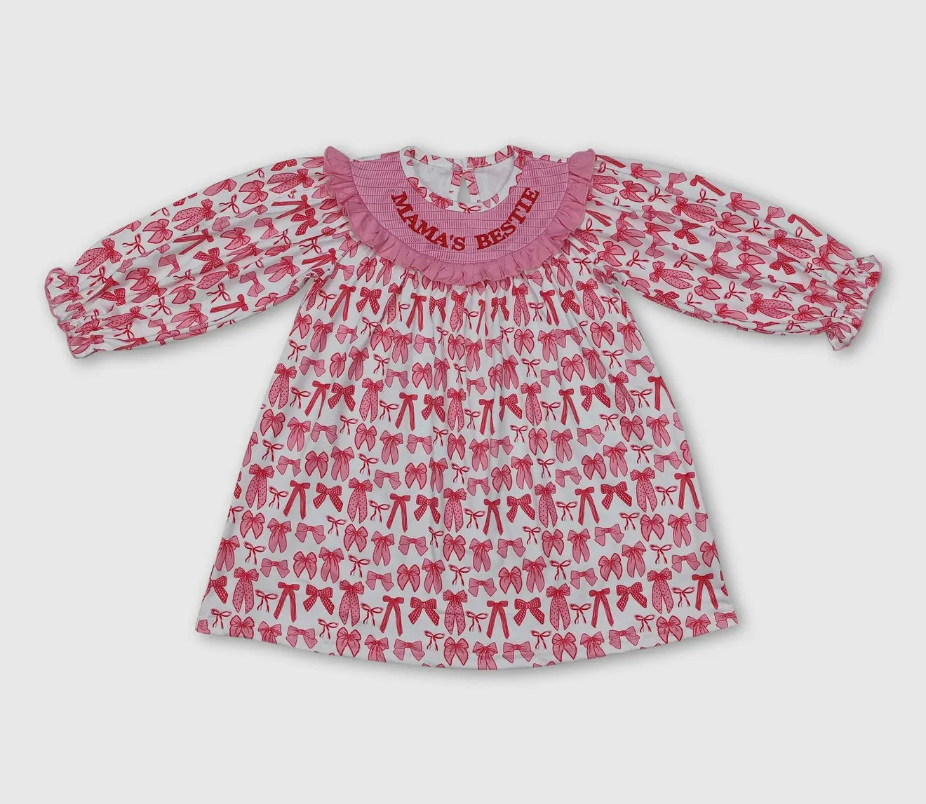 Mommy's Bestie Smocked Bow Dress