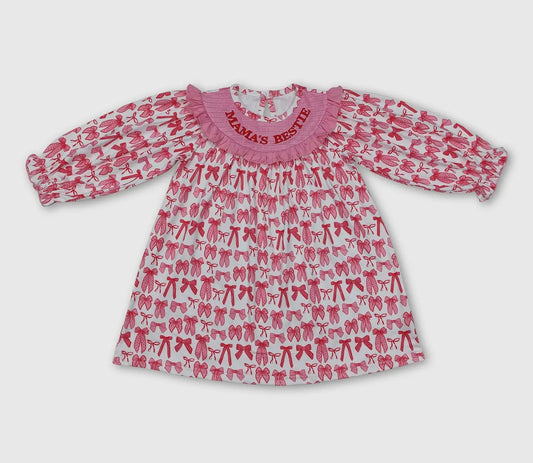 Mommy's Bestie Smocked Bow Dress