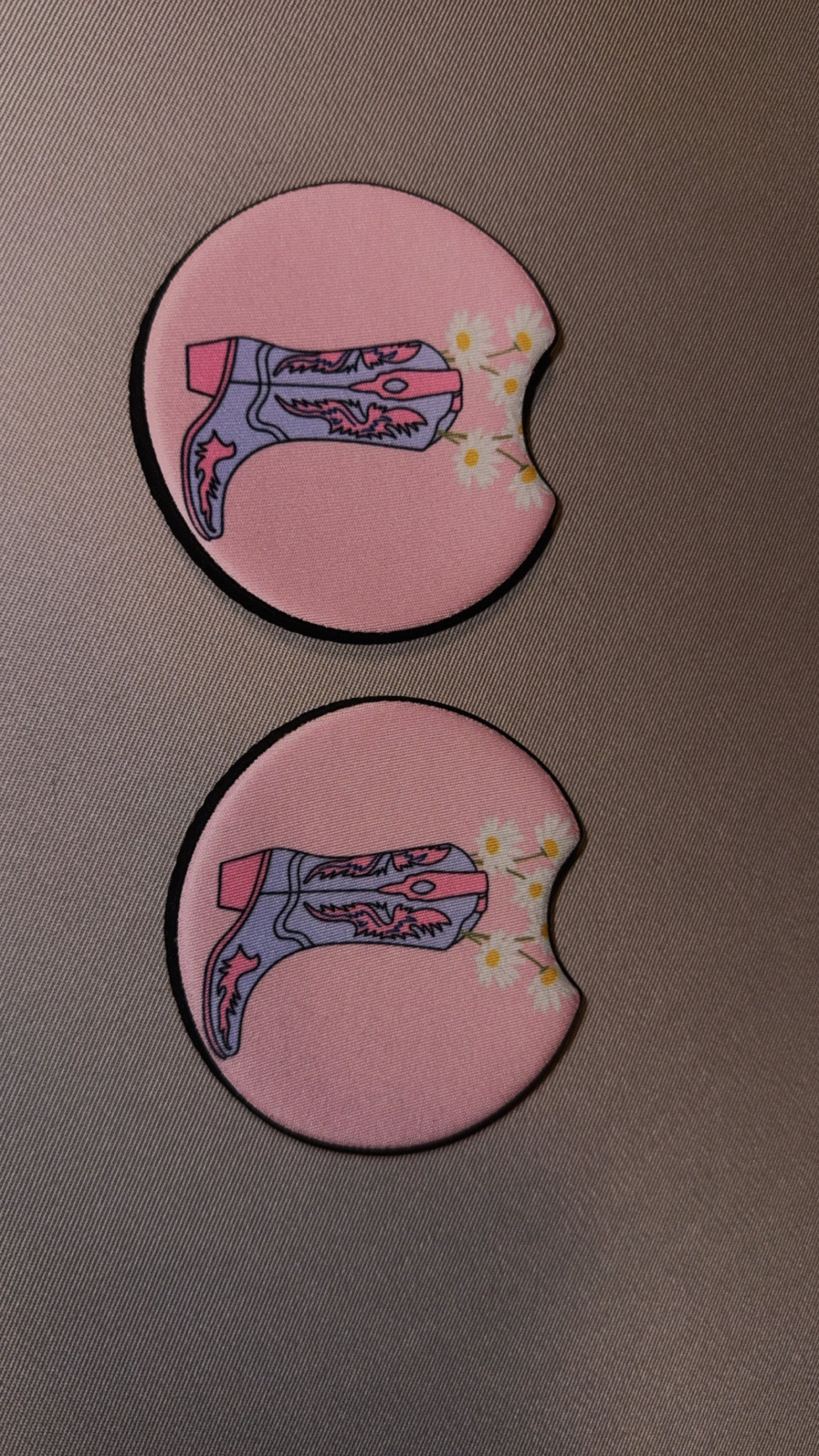 Pink Boots Car Coasters