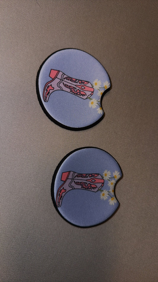 Purple Boots Car Coasters