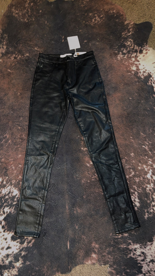 KanCan Skinny Jeans black leather