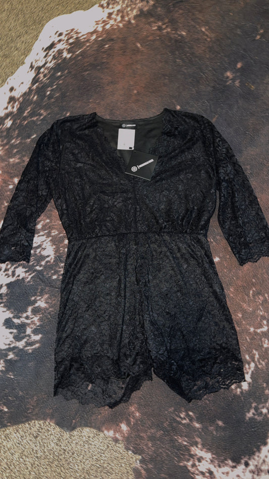 Black Lace Romper
