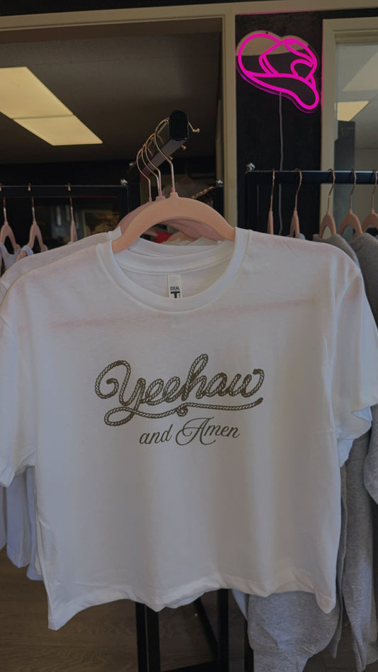Yeehaw & Amen Crop Tee