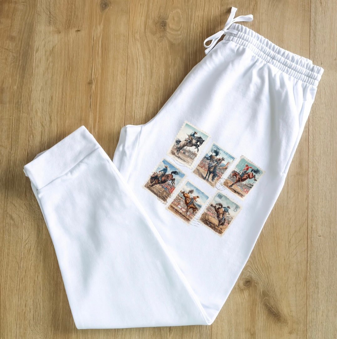 Postcard Cowboy Collage Sweats